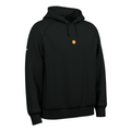 Black hoodie with the Bitcoin logo.