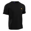 Black t-shirt with the Bitcoin logo.
