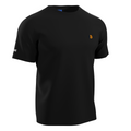 Black t-shirt with the Bitcoin symbol.