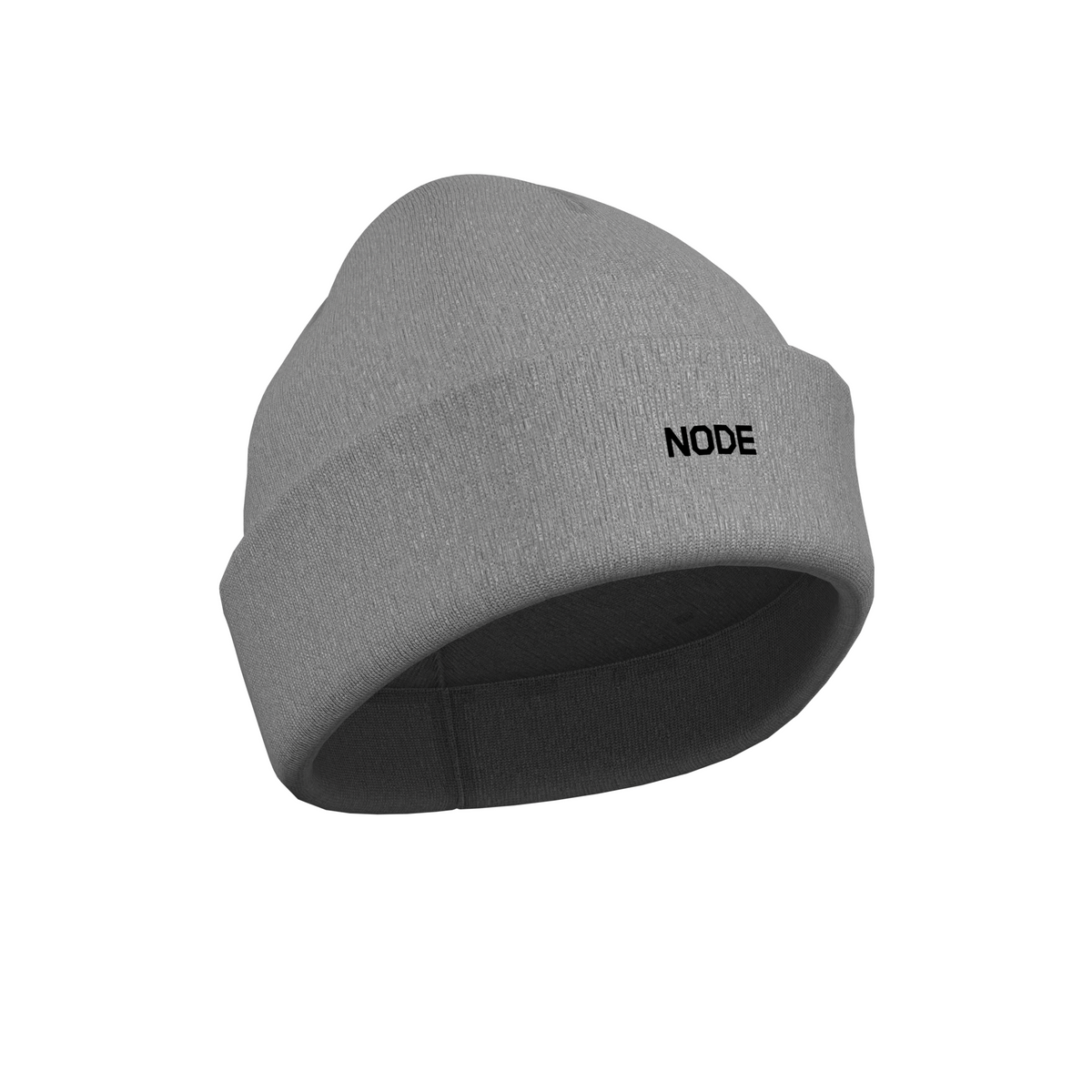Grey NODE Vision beanie, black mark.