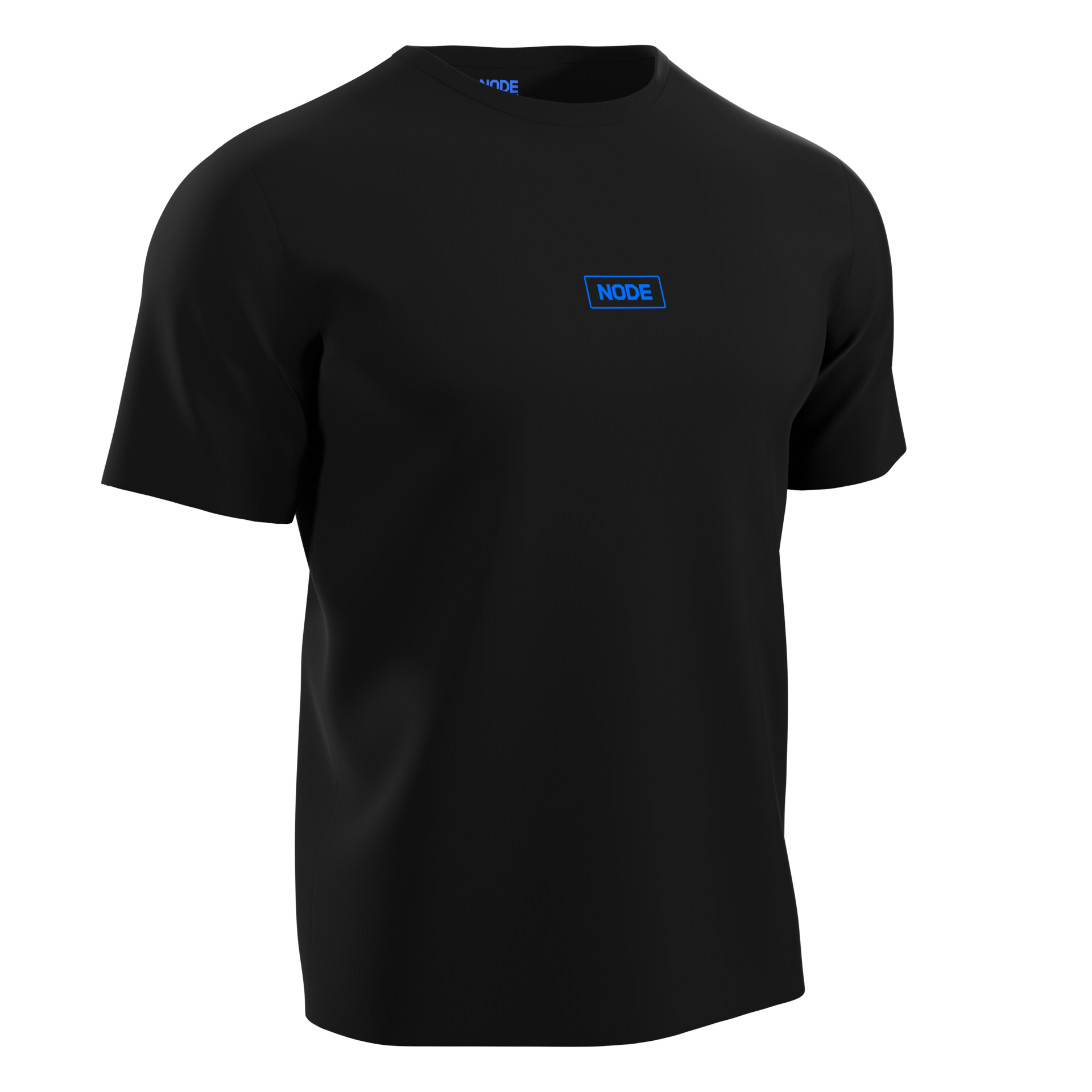 Black NODE Nexus t-shirt, blue mark.