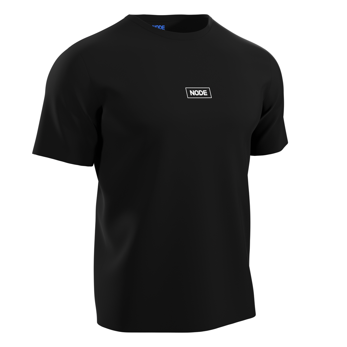 Black NODE Nexus t-shirt, white mark.