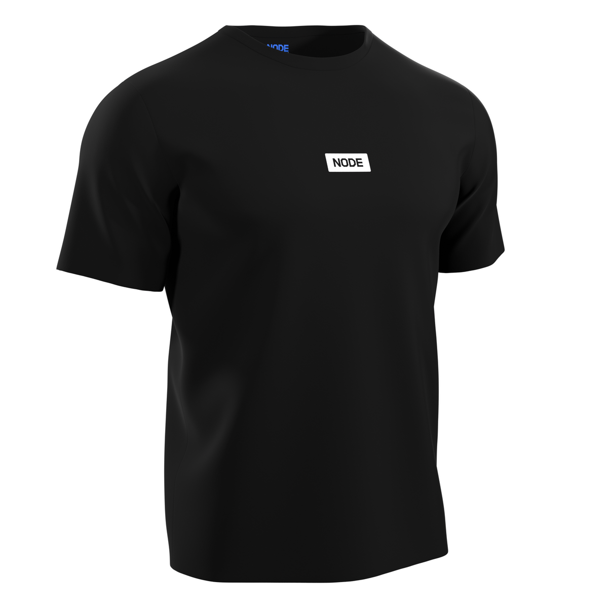 Black NODE Surge t-shirt, white mark.