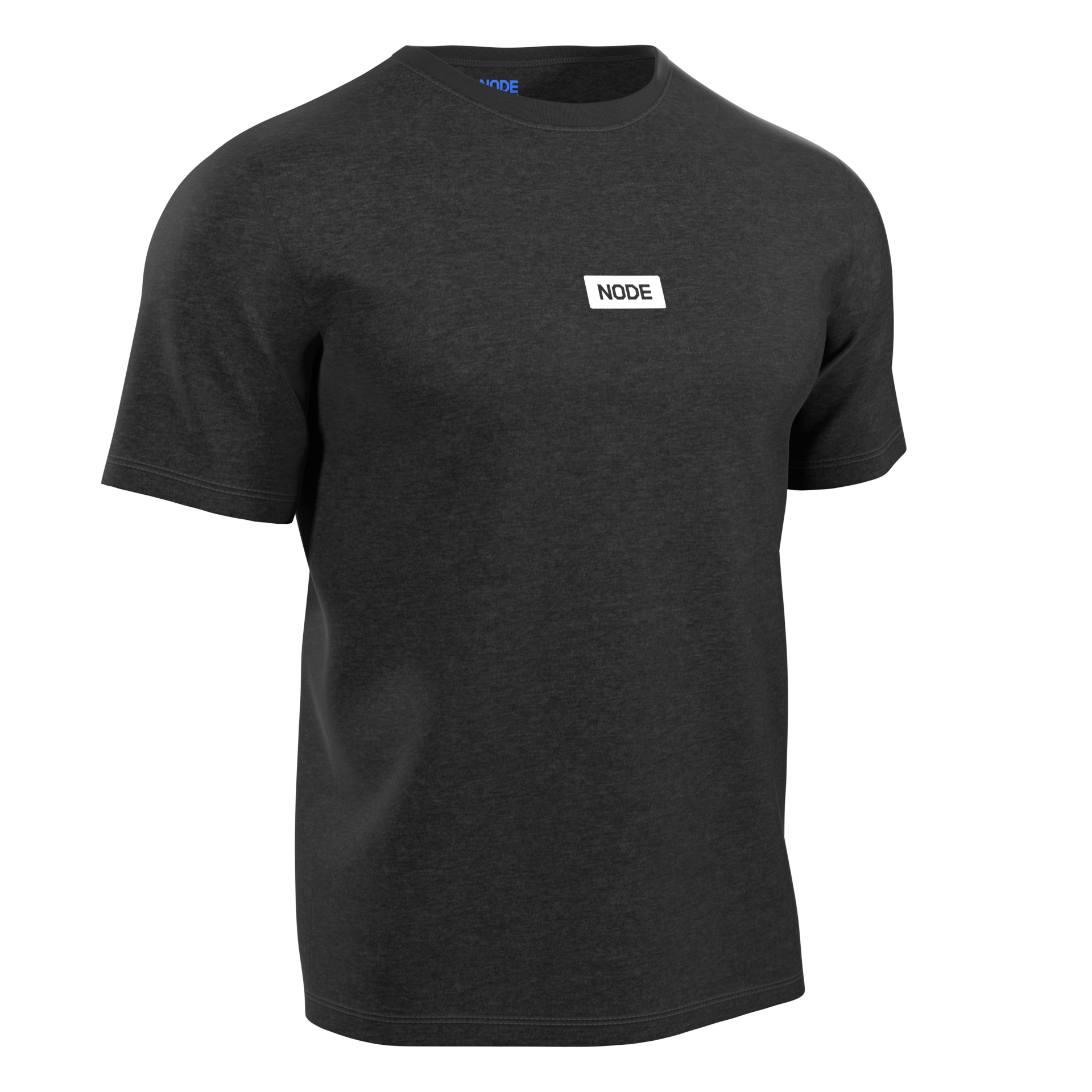 Grey NODE Surge t-shirt, white mark.