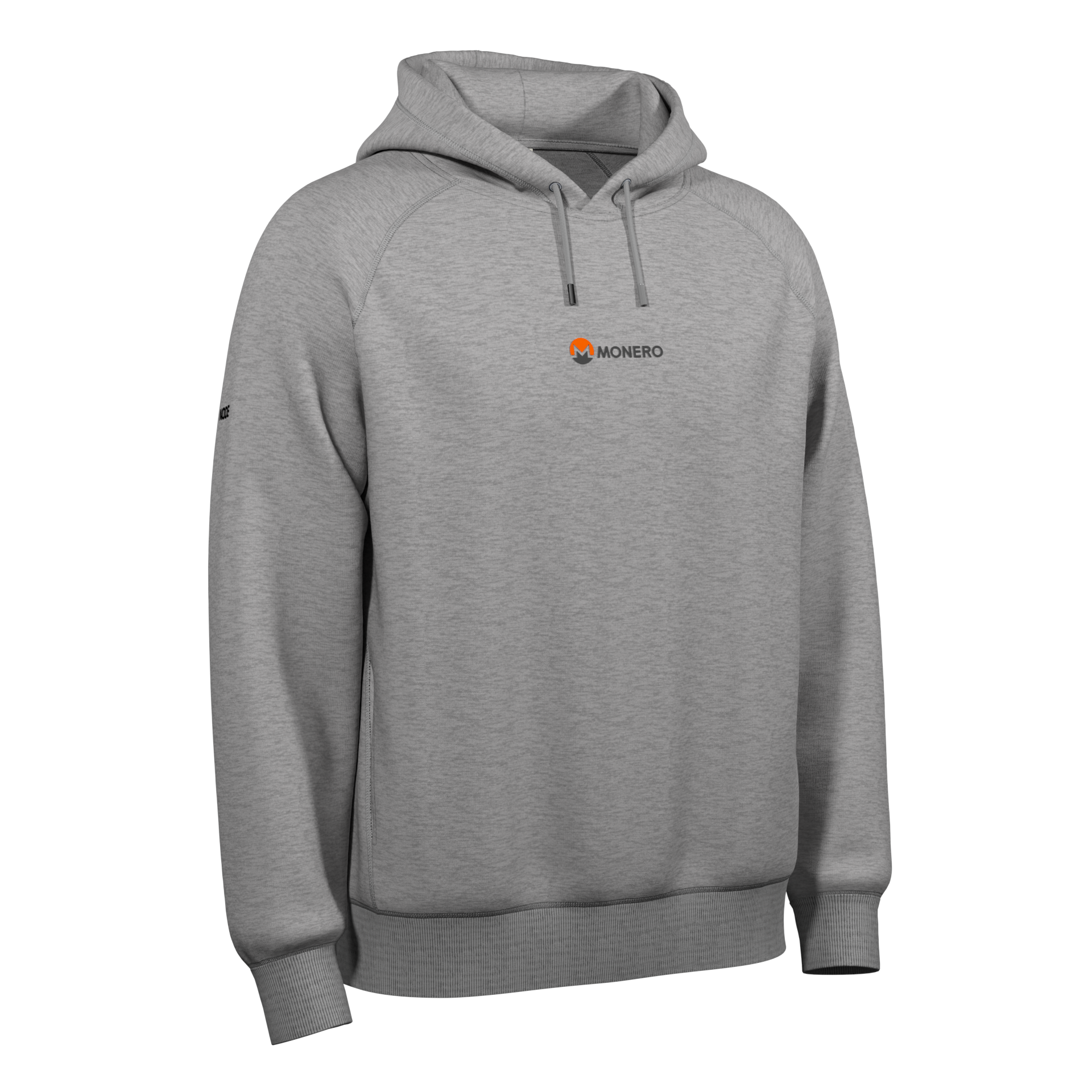 Grey hoodie with the Monero wordmark.